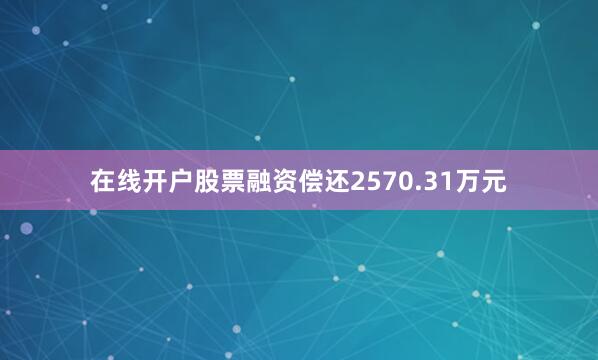 在线开户股票融资偿还2570.31万元